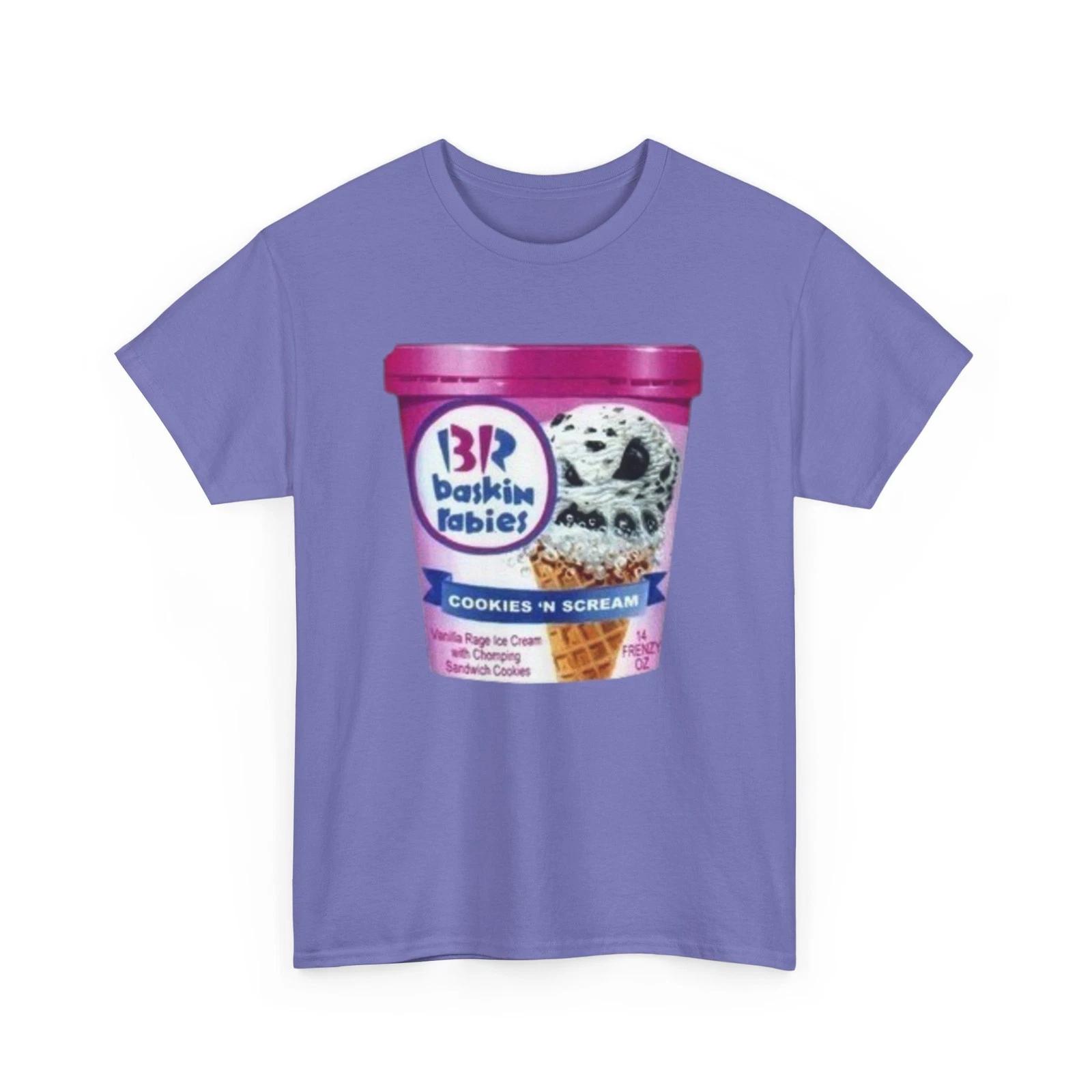 Футболка с принтом Wacky Packages Baskin-Rabies Ice Cream Пародия на Baskin-Robbins S