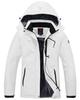 YSENTO Winter Jacket with Fleece Stand and Detachable and Warm for and Motorcycle White Women's Lining, Collar, Hood, Windproof, Water-Repellent,