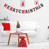 Merry Christmas Banner Red Green Wool Felt Garland Christmas Decorations Indoor Happy Holiday Decorations Cute Hanging Decor for Mantel Fireplace