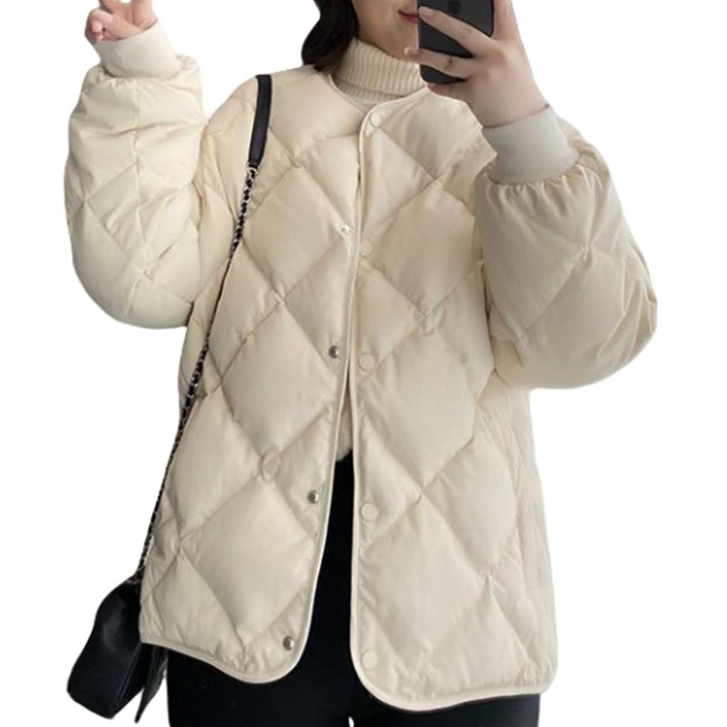 Gdnelhuonox Lightweight Quilted Jacket with Warm and Perfect for and Winter Women's Pockets, Flattering, Spring, Autumn,