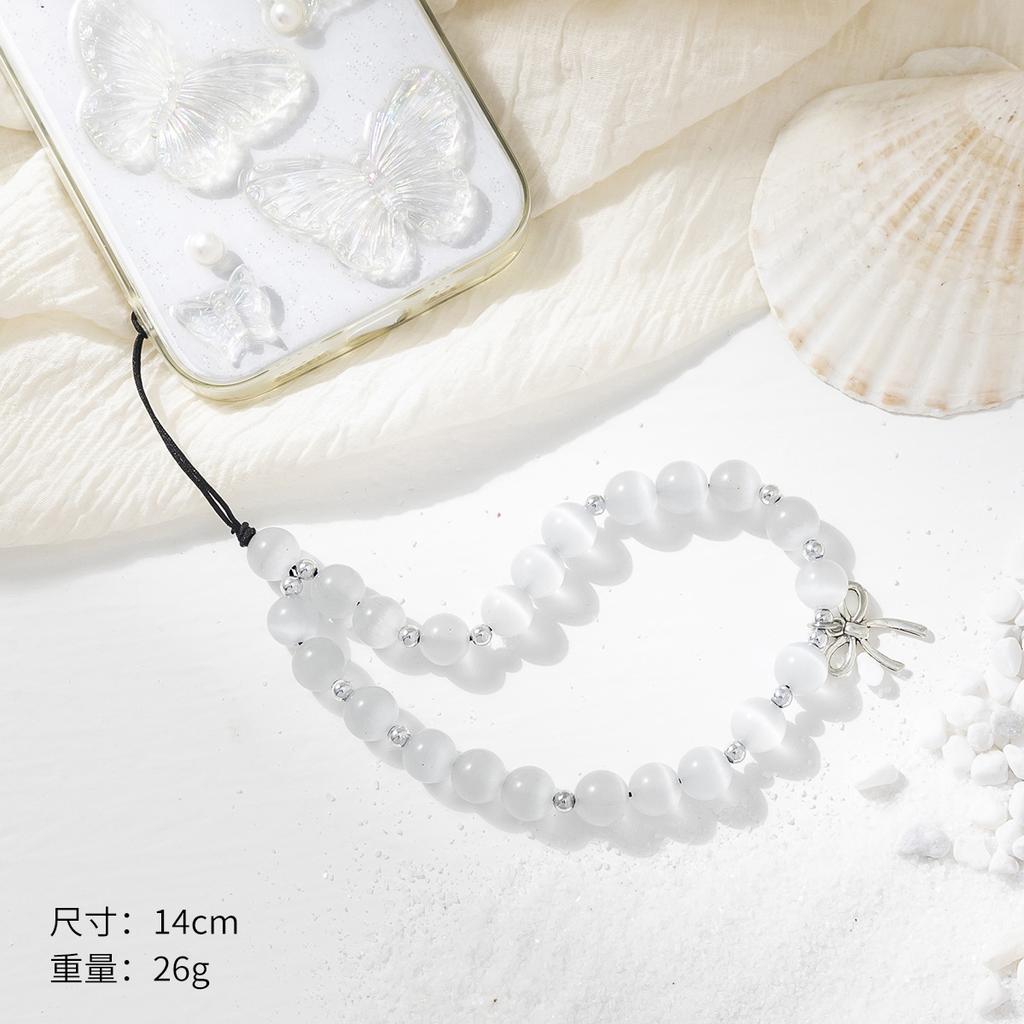 Girl's Heart High-end Bow Short Mobile Phone Chain Colored Beaded Fashion Mobile Phone Pendant Mobile Phone Pendant