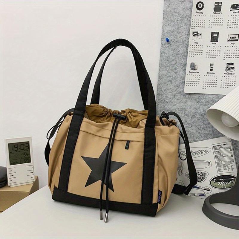 

Large Capacity Women s Fashion Crossbody Bag Star Graphic DrawString Design Shoulder Tote Bag Casual Style Daily Commuter Bag