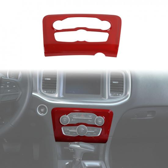 

Red Center Console Dash Air Conditioner Switch Panel Trim for Dodge Charger 15+