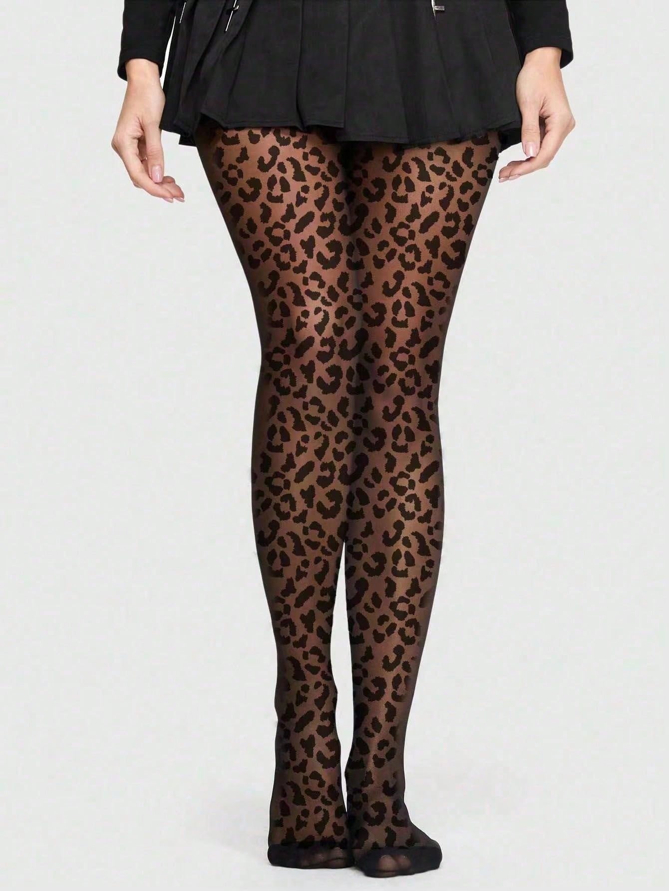 

1Pair Women Leopard Print Sheer Tights Fashion Black Pattern Pantyhose For Daily Wear United States
