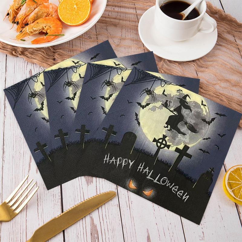 20pcs/Pac 33*33cm 2-Ply Disposable Party Napkin Halloween Pattern