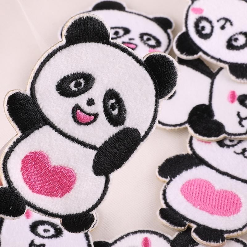 8 Pcs Cartoon Panda Embroidered Patches Iron On Patches Animal Repair Patches Sewing On Applique Patches for Clothes Bag