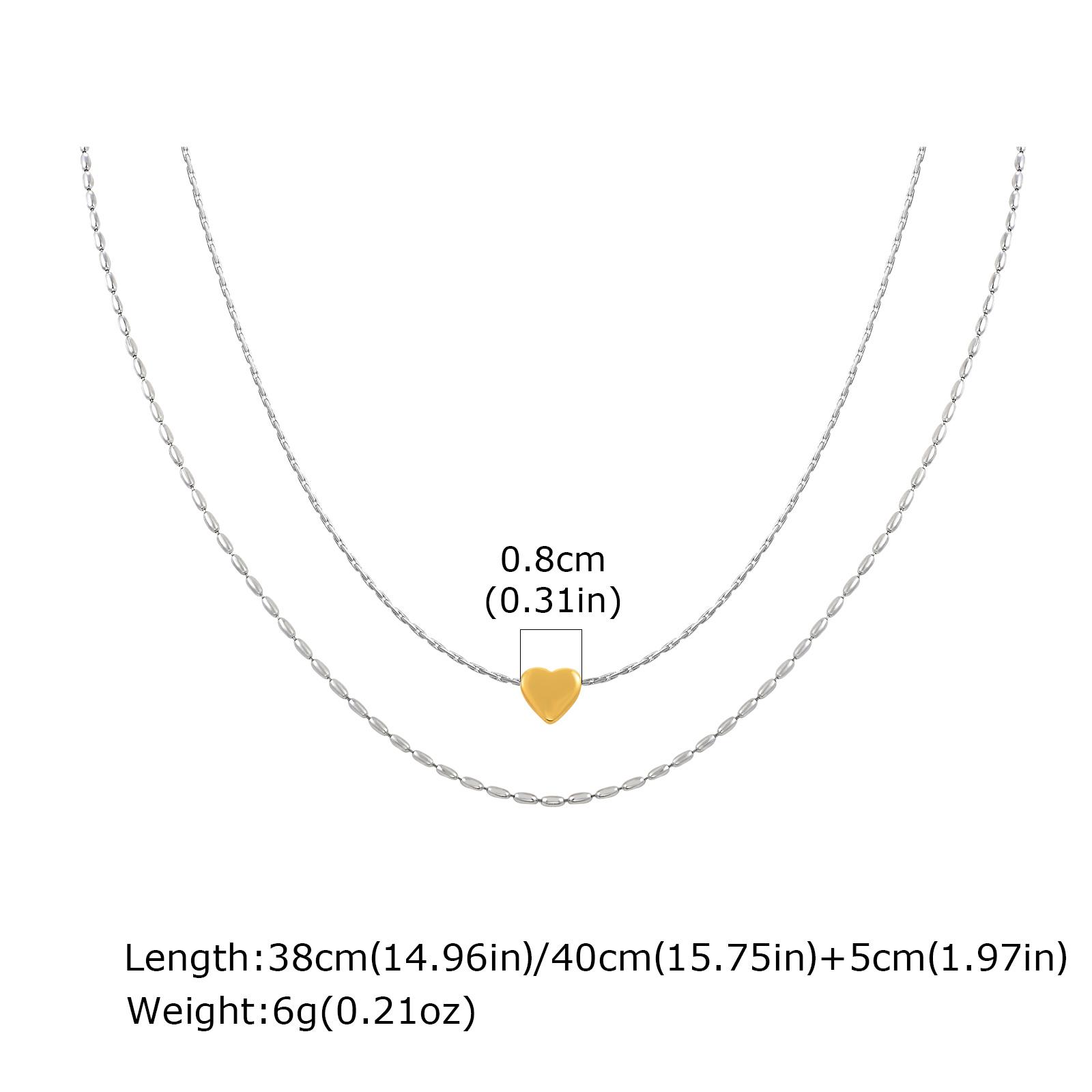 

Vnox Multilayer Necklaces For Women,Stainless Steel Snake Round Chain And Heart Pendant Necklace,Fashion Jewelry Wedding Gift