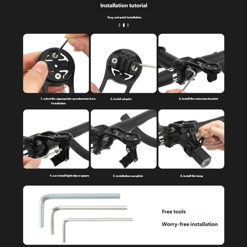 Bicycles Computer Mount Adjustable Holder Cycling Extension Mount for Handlebars Bikes Computer Camera Stem Brackets