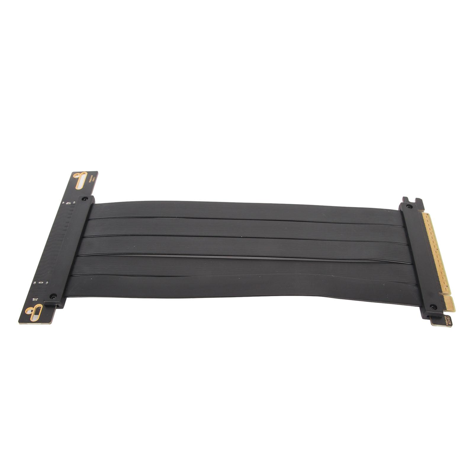 

PCIE 4.0 X16 Riser Cable High Speed Flexible Extender Card Extension Port 90 Degree GPU Extension Cable for RTX 4090 20cm чорний