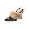 High Heel Pumps for Ladies Elegant Thin Heels Short Plush Women's Sandals Fashion Autumn Winter Ankle Straps Tacones Size 34-42