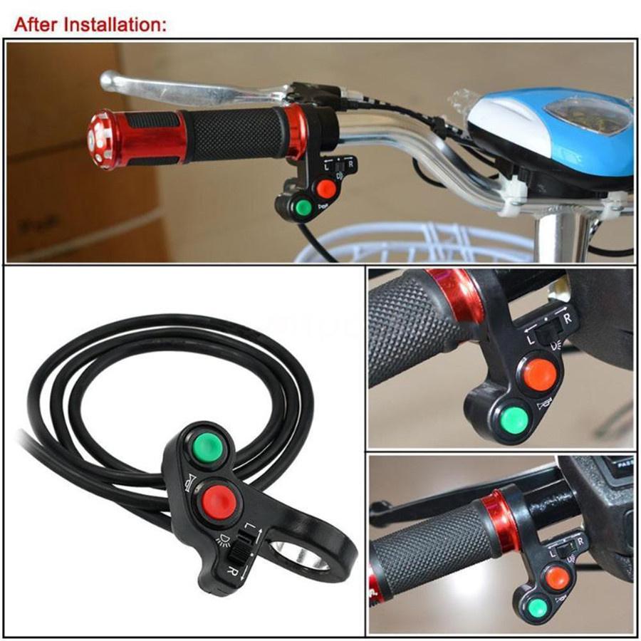 7/8" Motorcycle For ATV Bike Handlebar Horn Turn Signal On/Off Light 3 In 1 Switch For Motorcycle Electric Bicycle