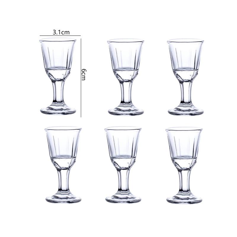 

Толстое дно, чашка Байцзю, классический стакан для виски, маленькие бокалы для иностранного вина, бренди, водки, прозрачная винная посуда, изысканные подарки 6pcs