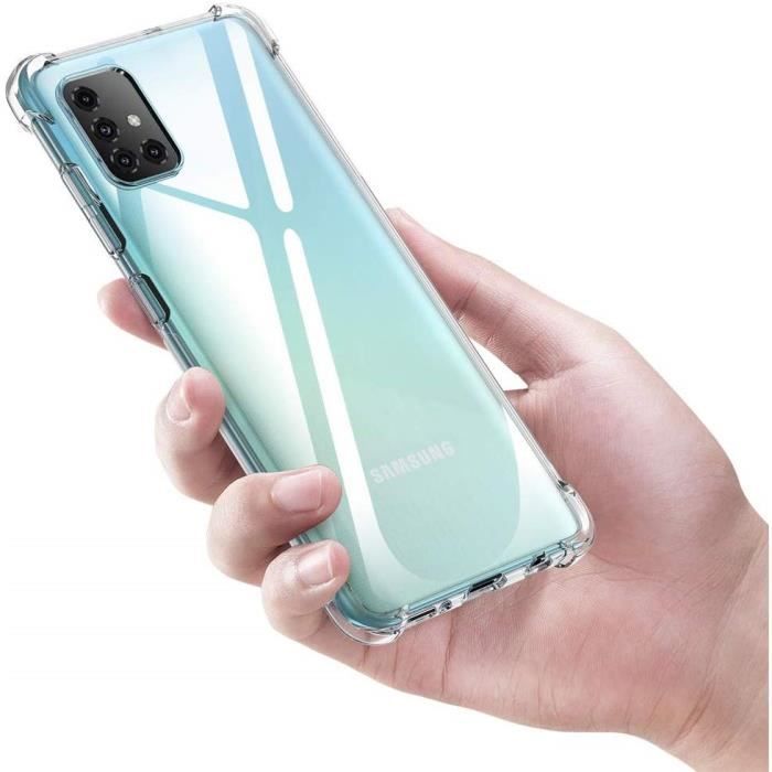 Coque Antichoc - Phonillico - Samsung Galaxy A51 - Silicone Transparent - Protection Renforcée - Ultra Fine
