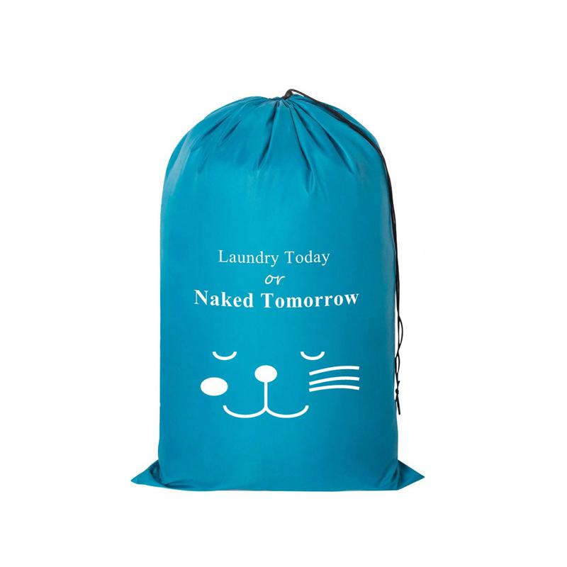 Smile Shape Nylon Laundry Bag Wash Me Travel Storage Pouch Machine Washable Dirty Clothes Organizer Wash Drawstring Bag