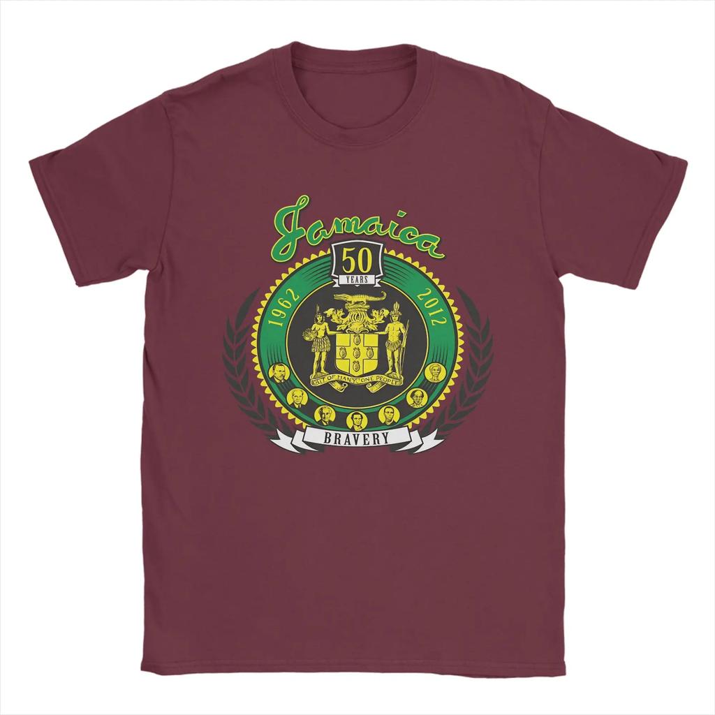 Jamaica 50 Years Independence Tshirt Summer Hipster Tshirts Cotton O Neck Plus Size Top Tees Shortsleeved Y2k Fun Tops
