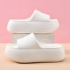 New new height-increasing women's summer platform slippers solid color outer wear one-word drag seaside beach students