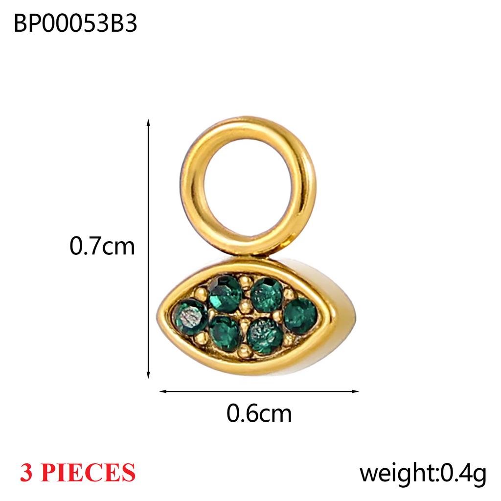 3PCS/LOT CARLIDANA Colorful Enamel Charms Gold Plated Stainless Steel Heart Moon Flower Zircon Pendants DIY Jewelry Making