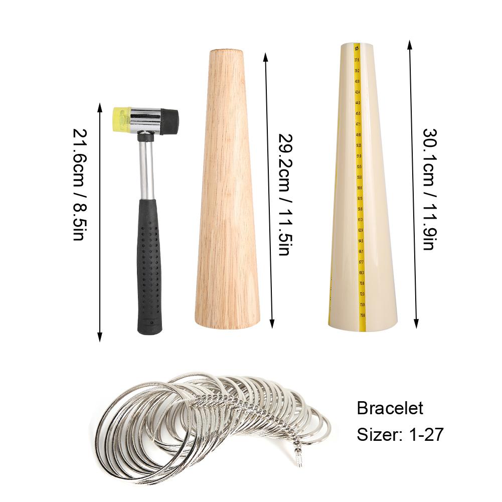 4pcs / Set Mandrel Sizer Jewelry Making Tools for Ring Bracelet Repairing Measuring Processing
