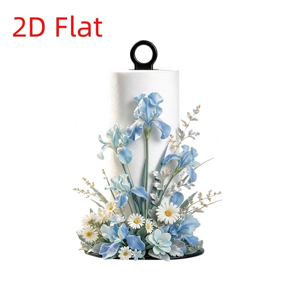 Freestanding Christmas Paper Towel Holder Acrylic Wood Base Kitchen Roll Dispenser Living Room