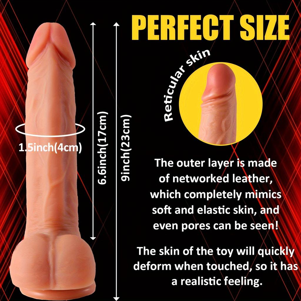 9" Realistic Thrusting Dildo Vibrator with 10 Vibration & Telescopic Modes,360° Rotation,Heating,Strong Suction Cup,USB Rechargeable for Women&Couples
