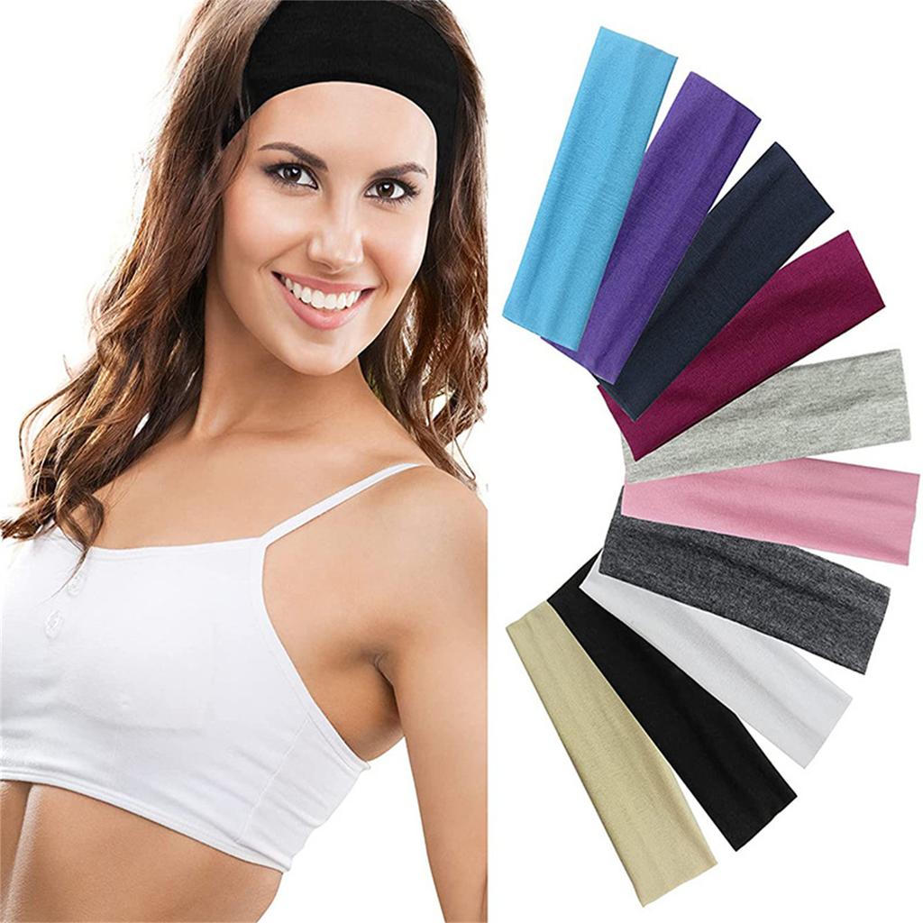 Fashion Wide Headband for Women Elastic Bandeau Sports Headwrap African Style Hairband Nonslip Stretchy Workout Headwear