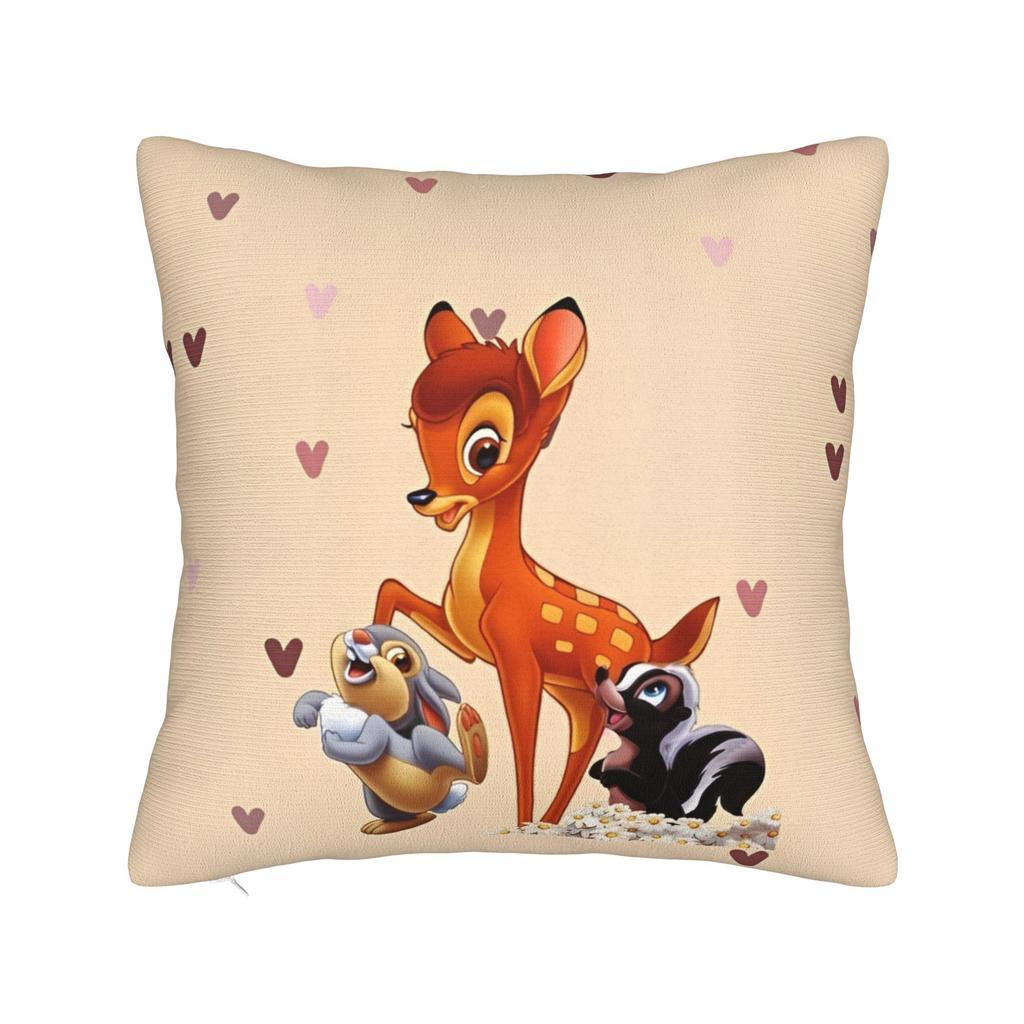 Bambi Pillowcase Polyester Cushion Cover Decorations Cartoon Cute Deer  Throw Pillow Case Cover Home Dropshipping 40*40cm