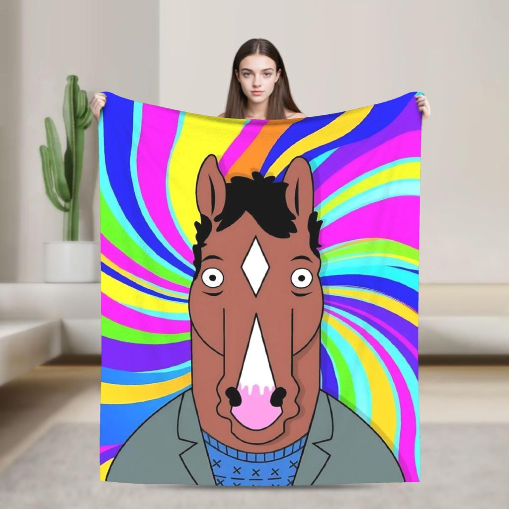 BoJack Horseman Warm Soft Blanket  Travel Office Plush Throw Blanket Comfortable Outdoor Flannel Bedspread Sofa Bed Cover