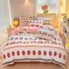 Winter Flannel Duvet Cover Rainbow Dual-color Soft Warm Quilt Cover Cozy Thick Comforter Cover for Adults Children Queen King