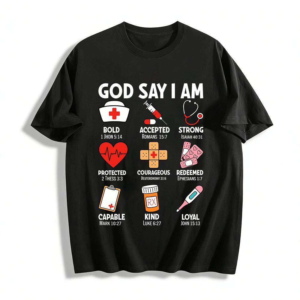 Cute Medical Element Print Casual Top For Men Women Pure cotton T-shirt XXS