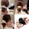 3PCS Elegant Rhinestones Embellished Hair Scrunchies For Women Soft Ponytail Holder Stylish Stretchable Hair Tie