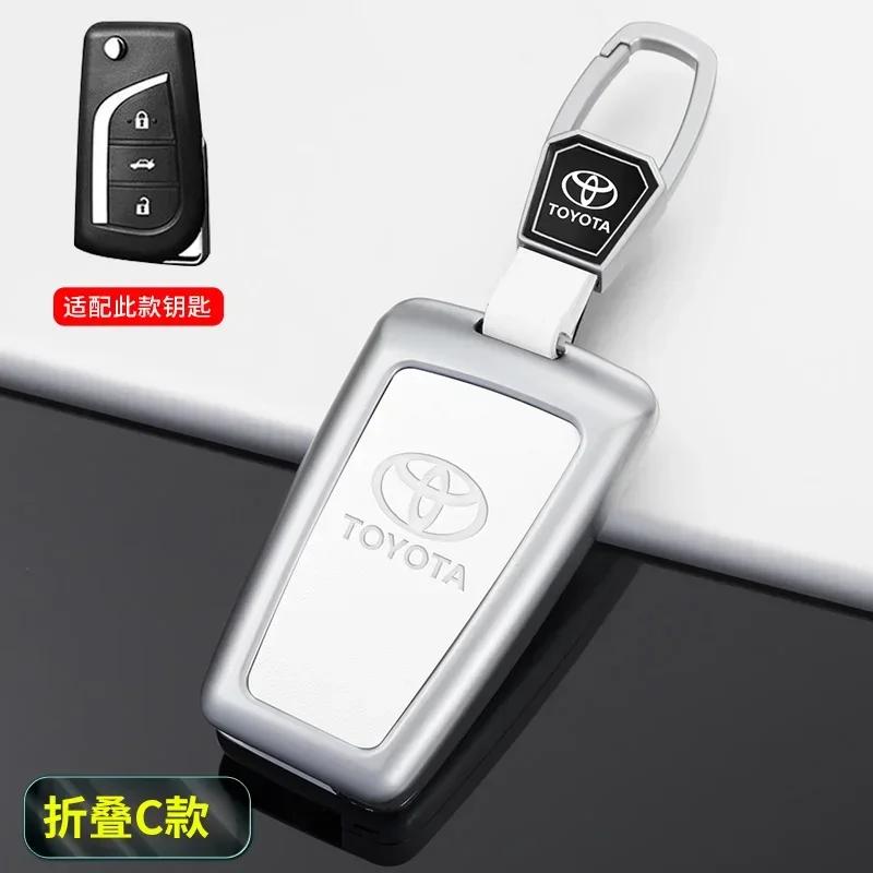 Toyota 2026 New Hub Caps Zinc Alloy Leather Car Key Cover Case Shell Bag Toyota Yaris Camry Corolla Prado R Car Sticker