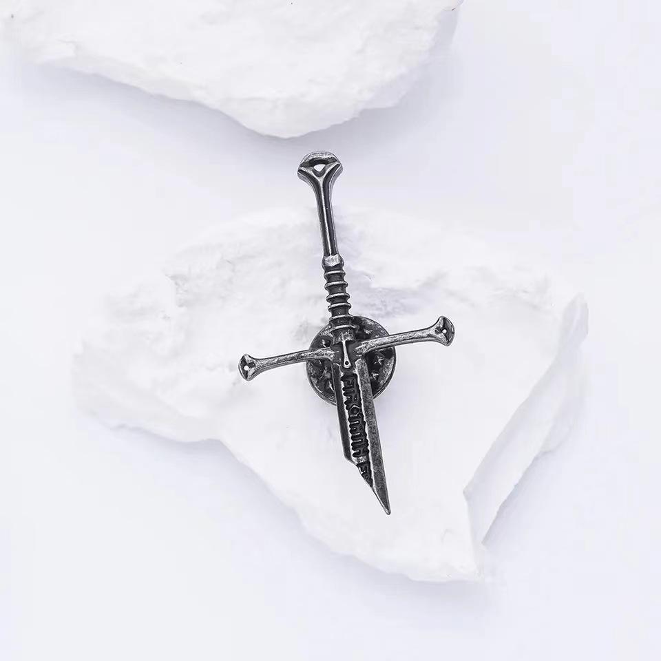 Broken Sword Necklace Vintage Punk Choker For Women Men Jewelry Accessories Gifts