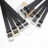 Belt Women'S Jeans Decorative Black Belt Student Simple Square Buckle