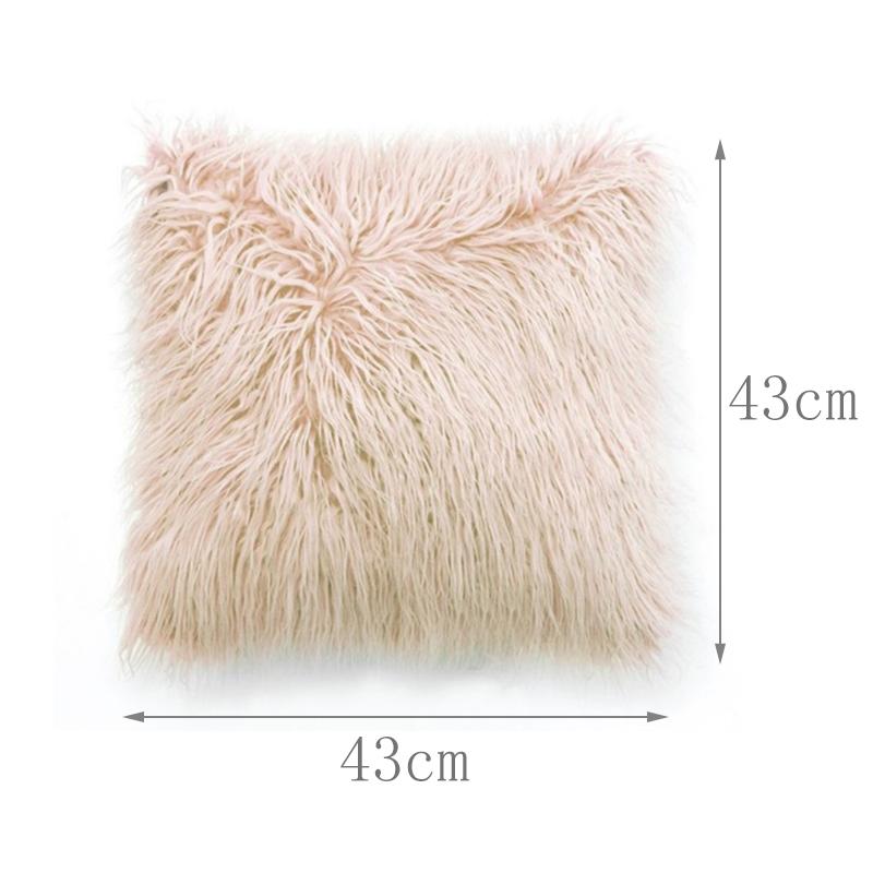 1Pcs Home Decor Living Room Bedroom Sofa Decorative Soft Fur Plush Cushion Cover
