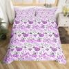 Happy Valentine'S Day Duvet Cover Pink Red Heart Mystery Starry Sky Bedding Set Romantic Love Pattern Black Galaxy Quilt Cover