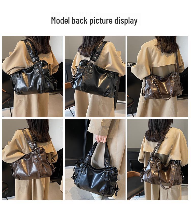 European & American Retro Women's High-End Casual Shoulder Tote - Fashionable, Versatile, Commuting Crossbody Bag