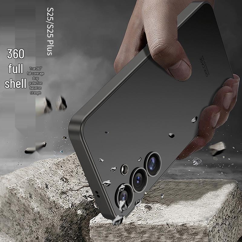 Samsung S25+ Fashionable Solid Color Skin-Feel Protective Phone Case
