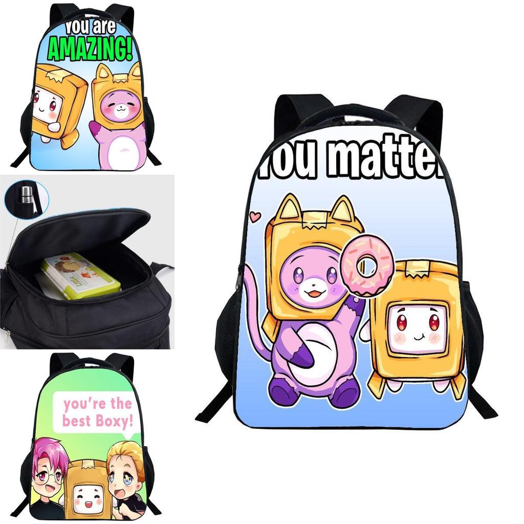 Lankybox Backpack Cartoon Schoolbag For Kids With Adjustable Padded Straps And Stylish Design