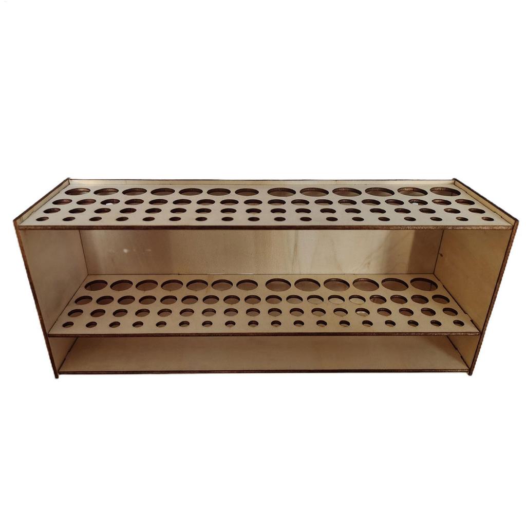 Paint Brush Organizer Wall Mount Brush Rack Wooden Paintbrush Organizer 67 Holes Freestanding Art Supply Container for Table