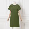 ZANZEA Women Summer Casual Round Neck Short Sleeve Solid Dress