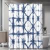 Modern Abstract Blue & White Geometric Shower Curtain - Machine Washable Polyester, Artistic Star & Line Design, All-Season Use