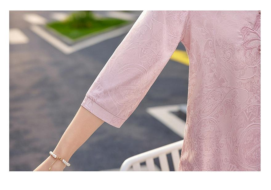 2026 Stylish Mid-Sleeve Jacquard Top for Young and Middle-Aged Women