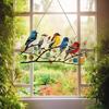Yousheng Colorful Birds Sun Catcher Acrylic Hanging Ornament Stained Glass Style Suncatcher Bird Lovers Gift for Home Window Decor Garden Porch