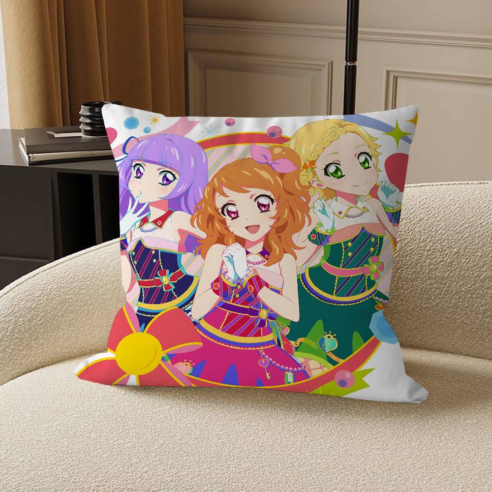 Aikatsu! Cushion Cover Car Throw Pillow Case For Sofa Car Christmas Gift 40x40cm 45x45cm