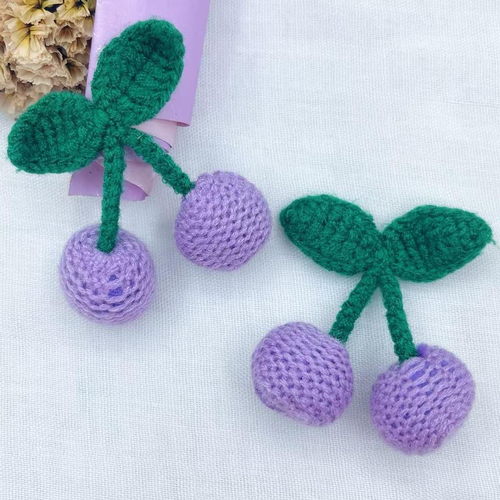 Cherry 3D Knitted Wool Yarn for DIY Jewelry, Socks, Hats, Toys, Keychains, and Decorative Accessories