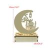 EID Mubaraks Wood Ornament Moon LED Light Ramadans Decoration for Home Islamic Muslims Party Decoration Kareem Eid Gift