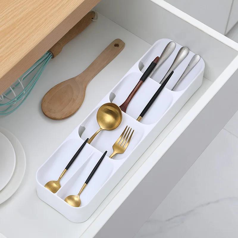 Drawer Storage Box Creative Kitchen Cutlery Organiser Multifunctional Classification Knife and Fork Box Desktop Sundries Box