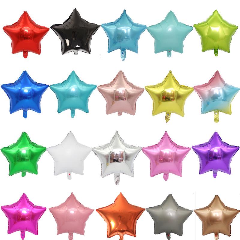 18-calowe Balony z Folii Aluminiowej w Kształcie Pięcioramiennej Gwiazdy - Dekoracja Weselna