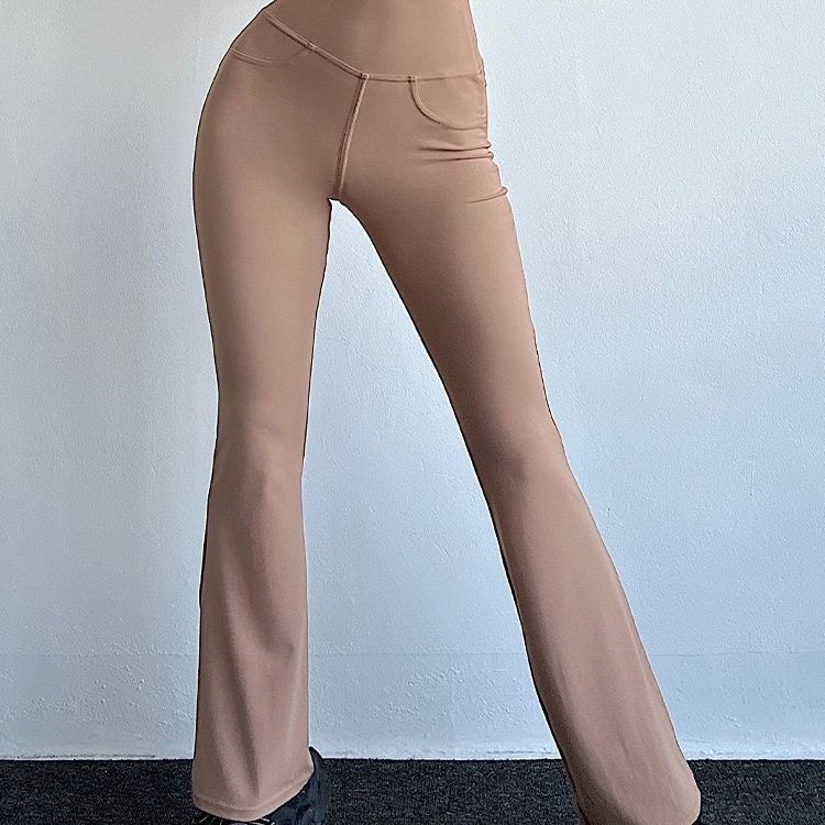 Women's High-Waist Butt-Lifting Flare Pants | Slimming Wide-Leg Dance Training Leggings | Naked-Sense Athletic Casual Trousers