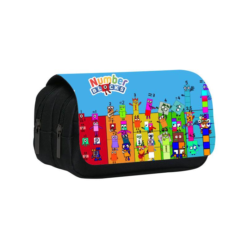 Double Numberblocks Layer Pencil Bag With Spacious Design For Classroom Use